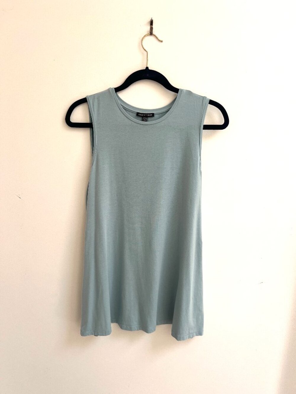 Eileen Fisher Sage Green Crewneck Sleeveless Knit Tank Top Size M